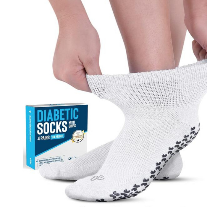 4-Pack Gripper Diabetic Socks - Secure and Comfortable Fit