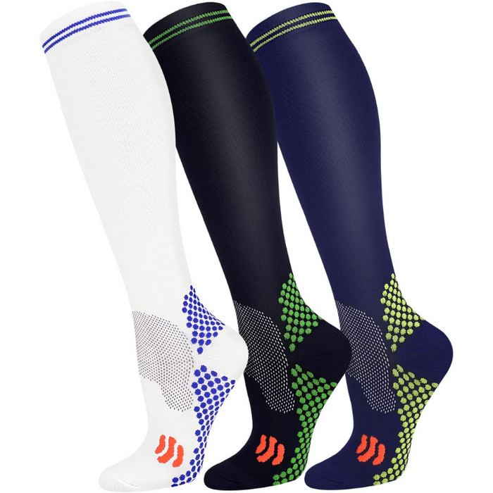 3 Pairs Stretch Compression Socks - Daily Use Support