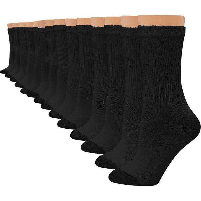 14 Pack Soft Moisture Wicking Crew Socks-Comfort and Durability