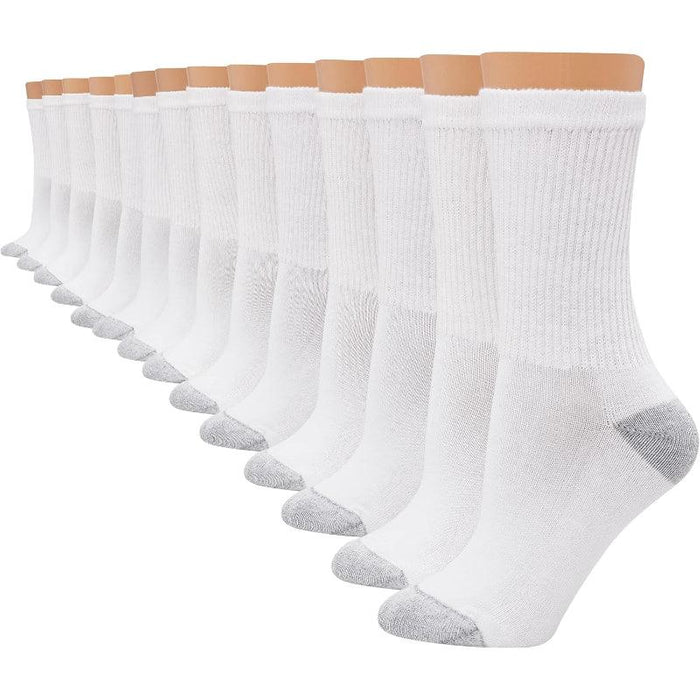 14 Pack Soft Moisture Wicking Crew Socks-Comfort and Durability