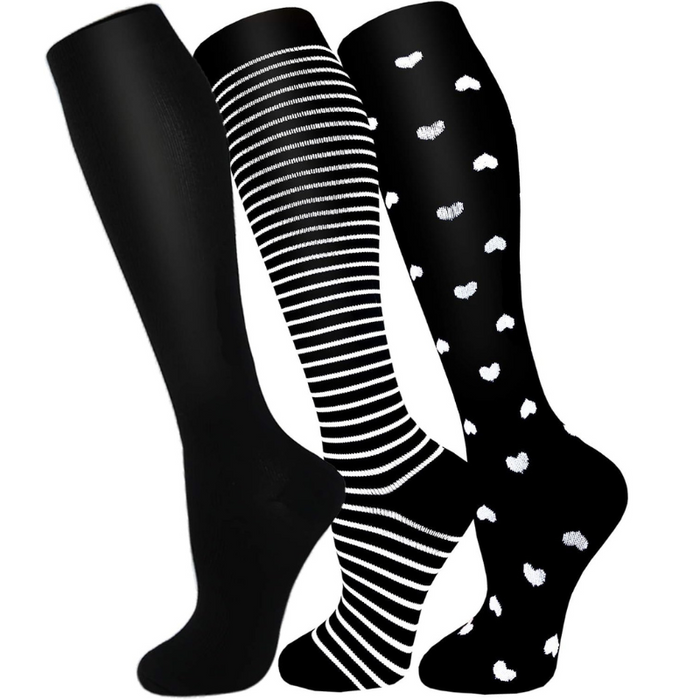 3 Pairs Stretch Compression Socks - Daily Use Support