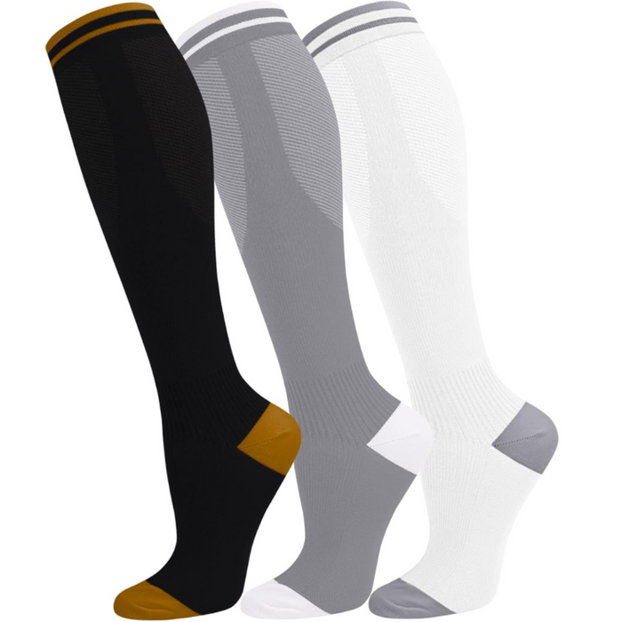 3 Pairs Stretch Compression Socks - Daily Use Support