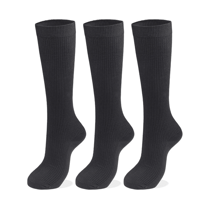 3-Pack Combed Cotton Socks - Ribbed Design And Extra Comfort