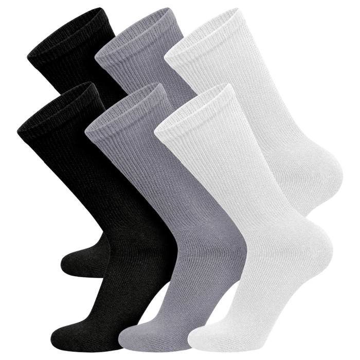 6 Pairs Non Binding Crew Neuropathy Socks For Comfort