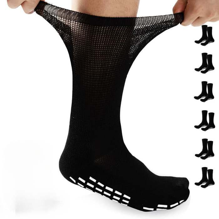 Pack Of 6 Stretchable Grip Diabetic Socks For Indoor Comfort