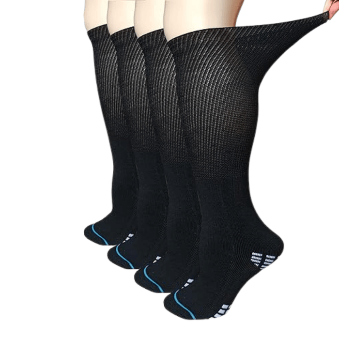 4 Pair Extra Wide Orthopedic Socks - Comfort and Support