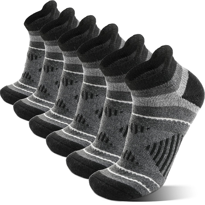 6 Pairs Cushioned Hiking Plantar Socks - Comfort and Support