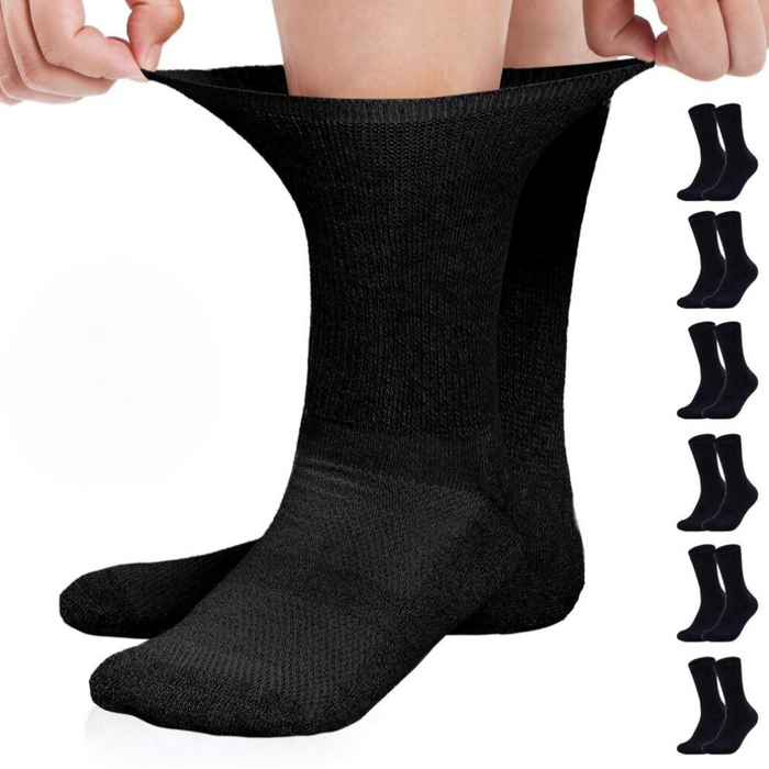 6 Pairs Non-Binding Diabetic Socks - Lightweight and Comfortable