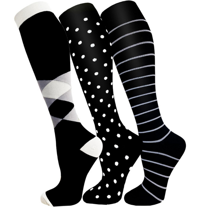 3 Pairs Stretch Compression Socks - Daily Use Support