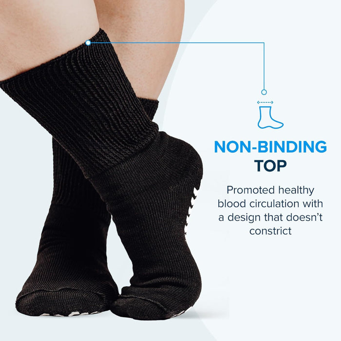 Pack Of 2 Extra Wide Diabetic Non Slip Socks