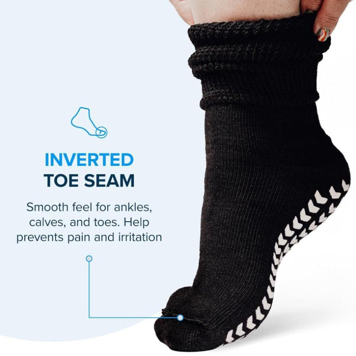 2-Pack Diabetic Non-Slip Socks - Extra Wide Design and Support