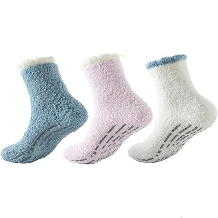 Pack Of 3 Pairs Cozy Winter Soft Diabetic Slipper Socks