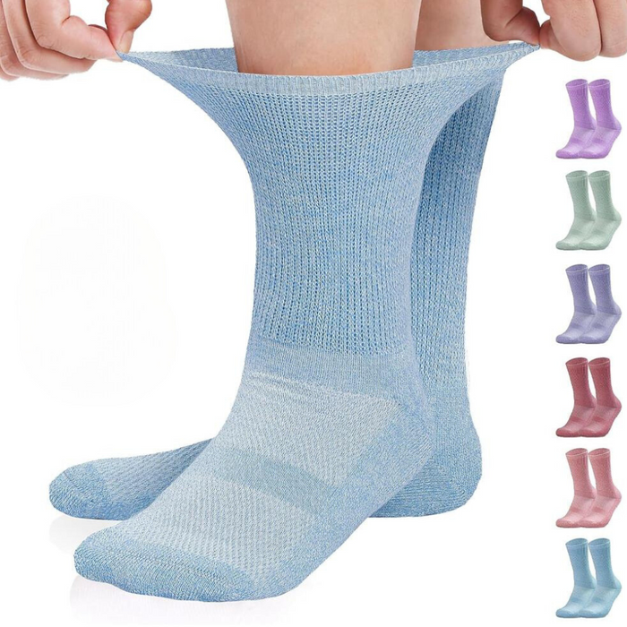 Pack Of 6 Non Binding Comfort Diabetic Socks With Seamless Design