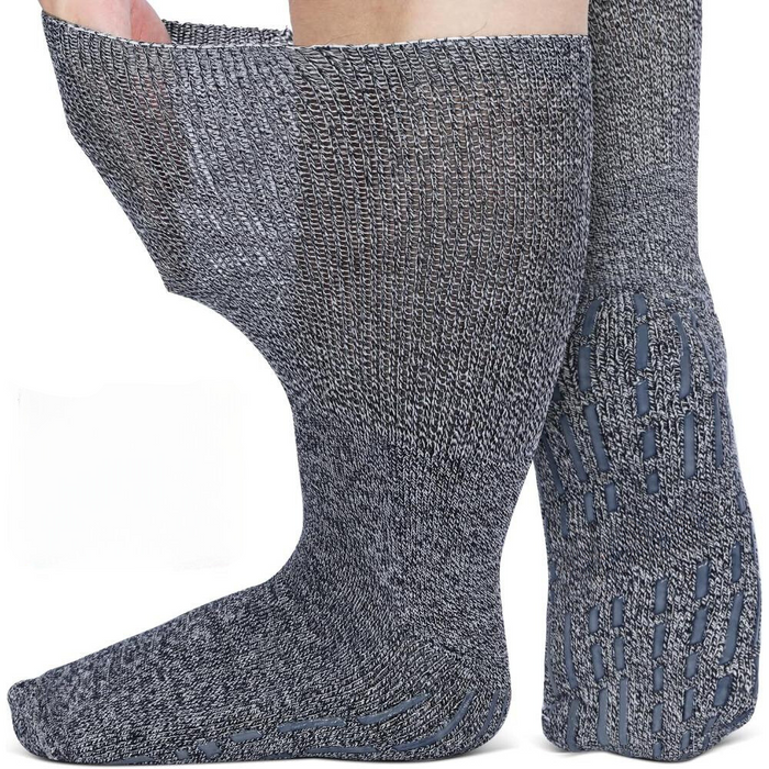 4-Pack Extra Wide Diabetic Socks - Non-Slip and Supportive