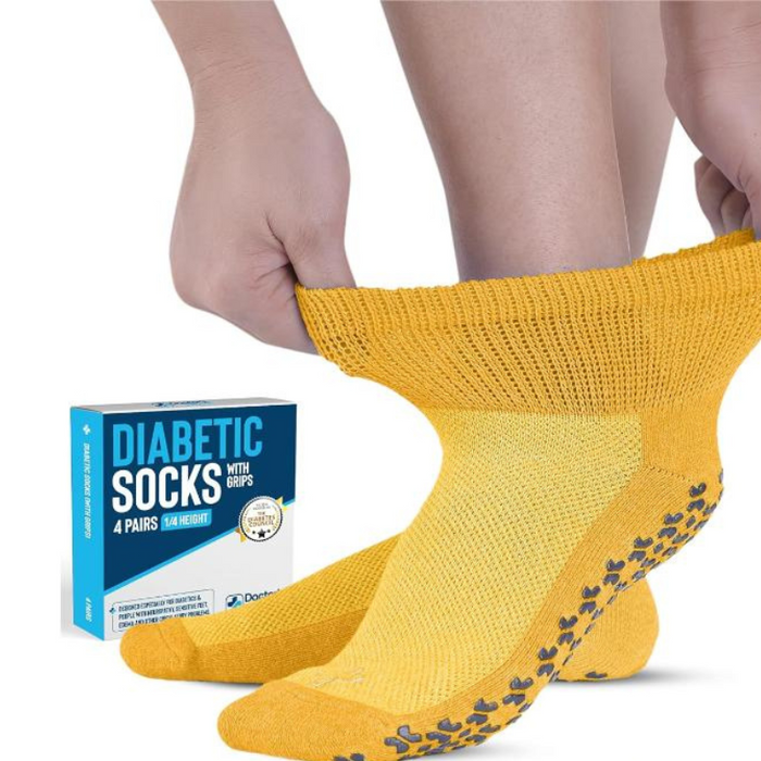 4-Pack Gripper Diabetic Socks - Secure and Comfortable Fit