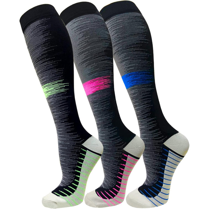 3 Pairs Copper Compression Antimicrobial Socks