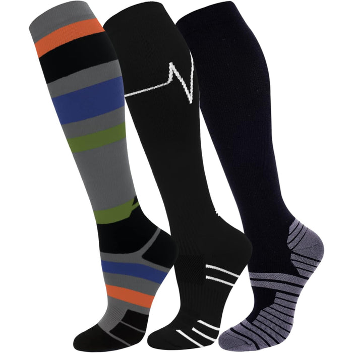 3 Pack Copper Compression Socks - Comfort and Support