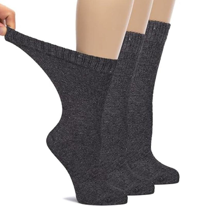 Pack Of 3 Bamboo Loose Fit Crew Diabetic Socks