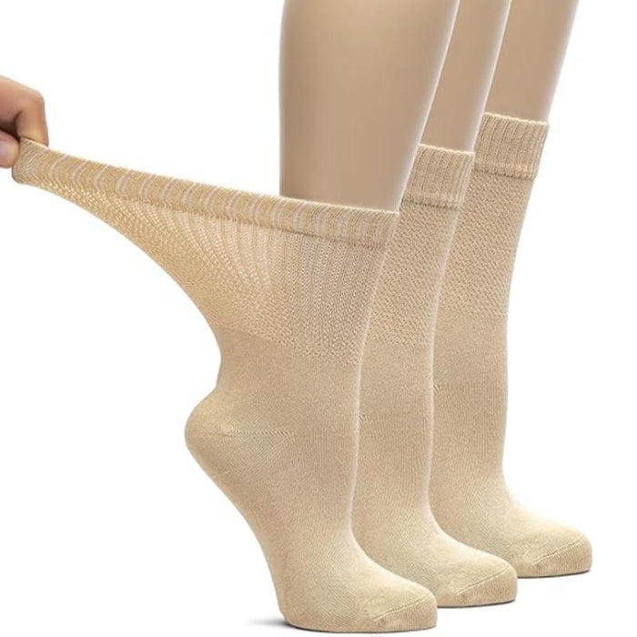 Pack Of 3 Bamboo Loose Fit Crew Diabetic Socks