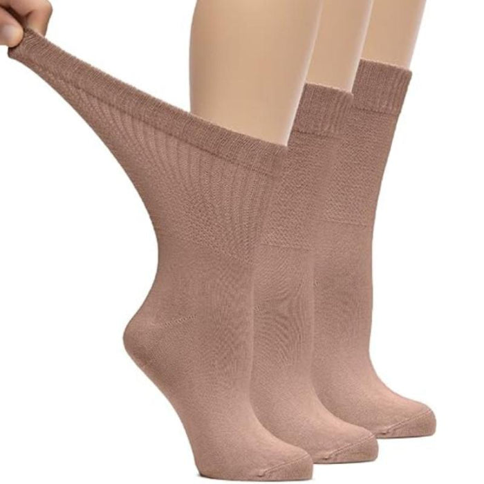 Pack Of 3 Bamboo Loose Fit Crew Diabetic Socks