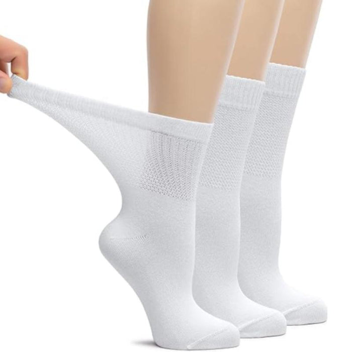 Pack Of 3 Bamboo Loose Fit Crew Diabetic Socks