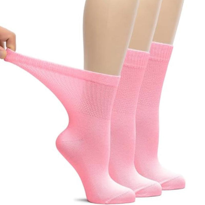 Pack Of 3 Bamboo Loose Fit Crew Diabetic Socks