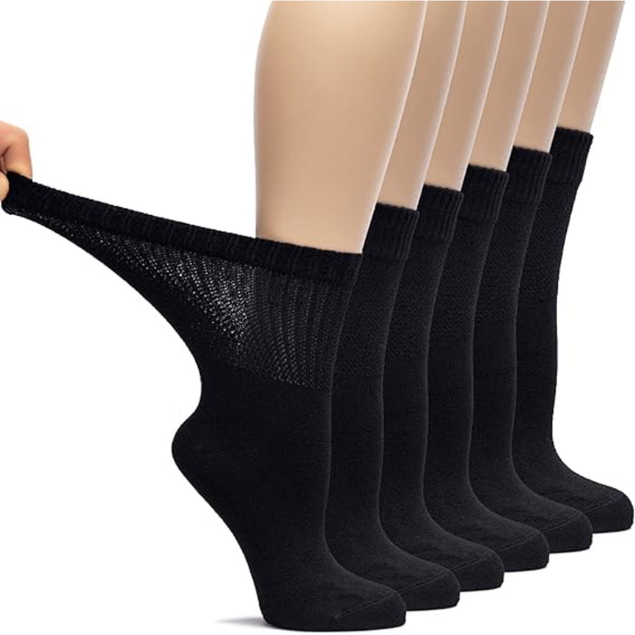 Pack Of 3 Bamboo Loose Fit Crew Diabetic Socks