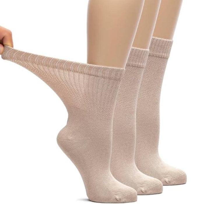 Pack Of 3 Bamboo Loose Fit Crew Diabetic Socks