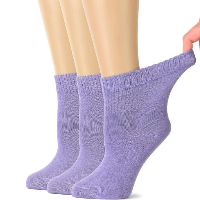 3 Pairs Bamboo Non-Binding Diabetic Socks - Comfort and Freshness