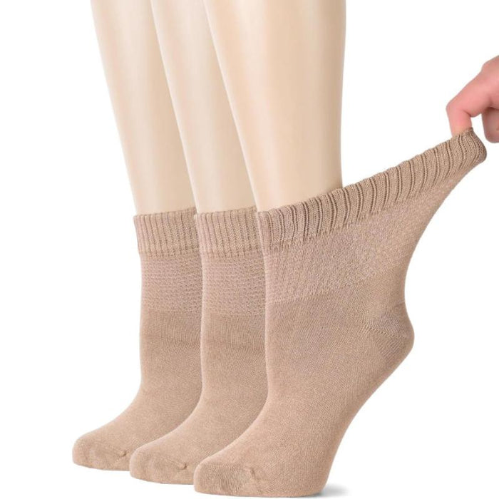 3 Pairs Bamboo Non-Binding Diabetic Socks - Comfort and Freshness