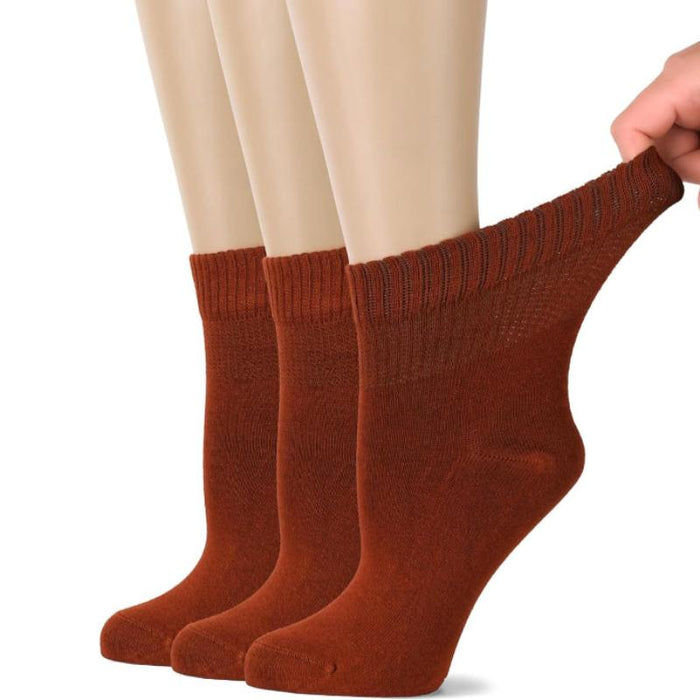 3 Pairs Bamboo Non-Binding Diabetic Socks - Comfort and Freshness