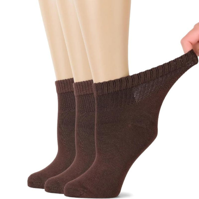 3 Pairs Bamboo Non-Binding Diabetic Socks - Comfort and Freshness