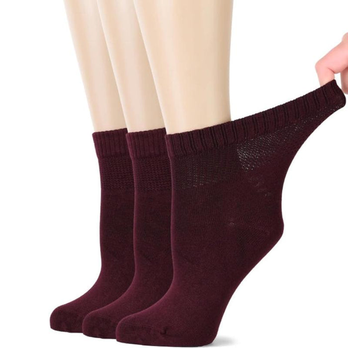 3 Pairs Bamboo Non-Binding Diabetic Socks - Comfort and Freshness