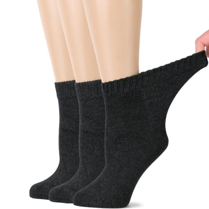 3 Pairs Bamboo Non-Binding Diabetic Socks - Comfort and Freshness