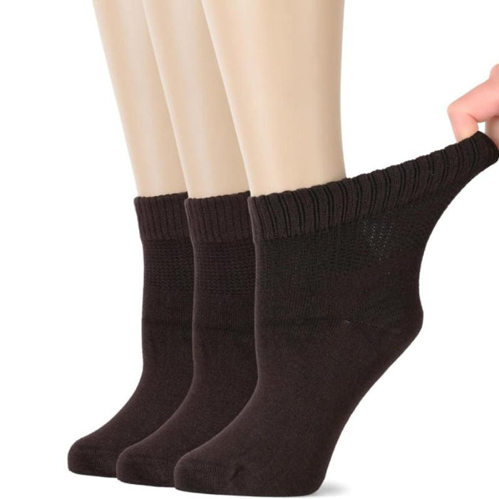 3 Pairs Bamboo Non-Binding Diabetic Socks - Comfort and Freshness