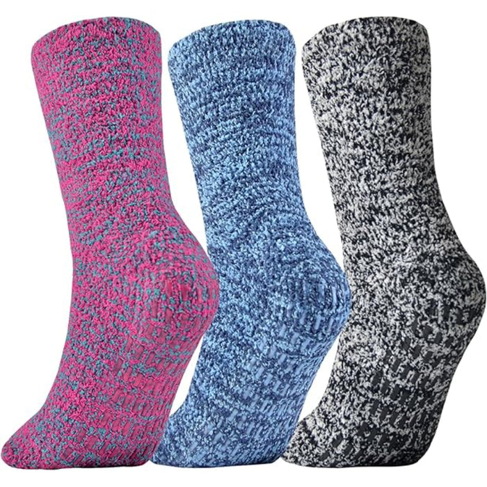 3 Pairs Non-Skid Diabetic Socks – Warmth and Comfort