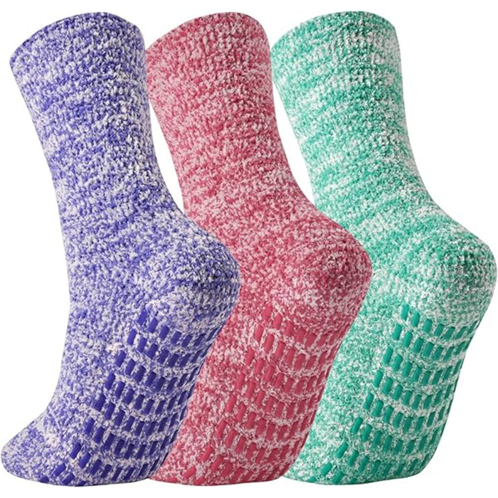 3 Pairs Non Skid Fuzzy Diabetic Socks