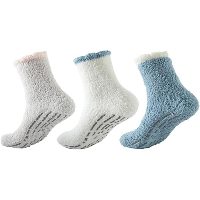 Pack Of 3 Pairs Cozy Winter Soft Diabetic Slipper Socks