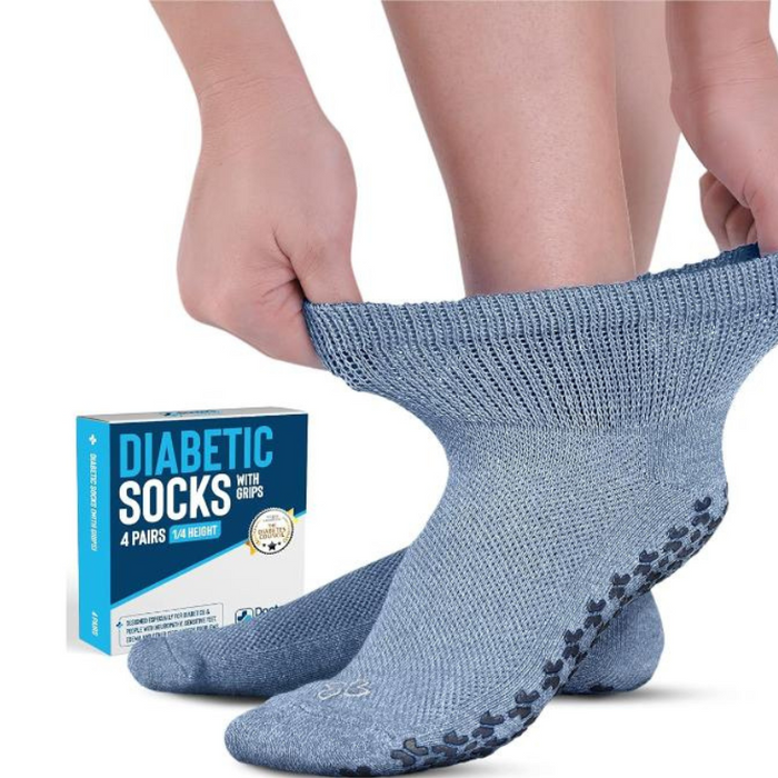 4-Pack Gripper Diabetic Socks - Secure and Comfortable Fit