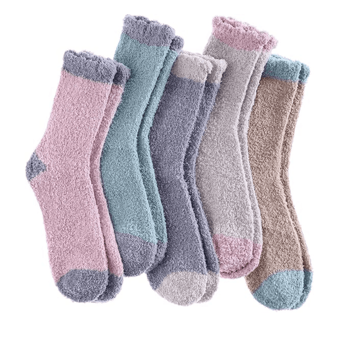 5 Pack Warm Plush Winter Slipper Socks – Cozy Comfort for Cold Days