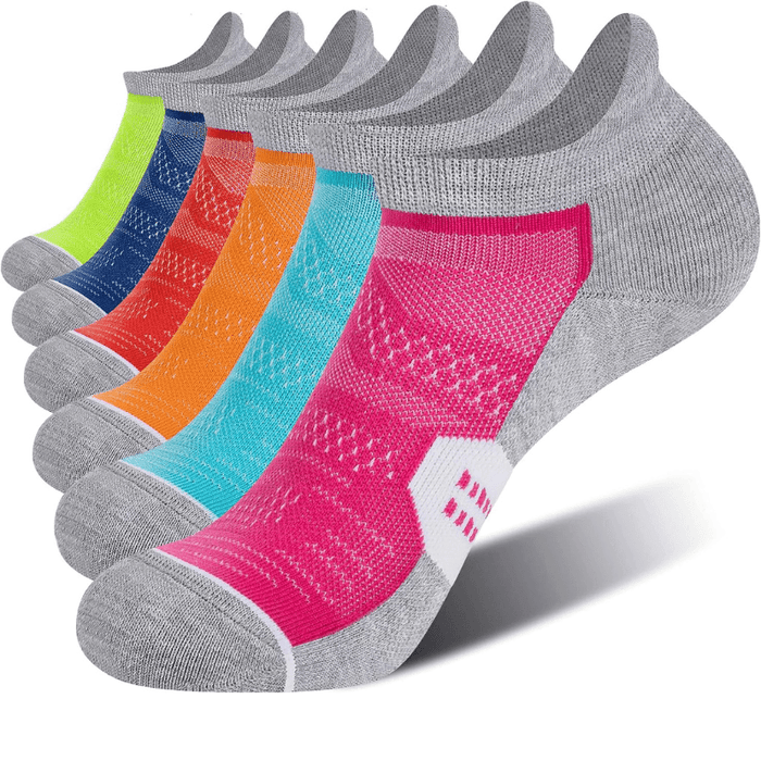 6 Pack Comfortable Mesh Design Ankle Support Socks