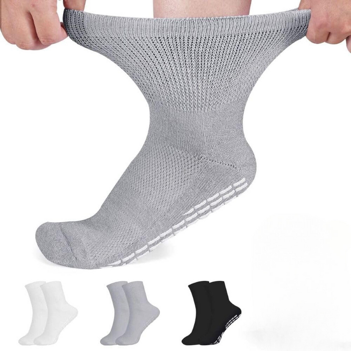 Pack Of 3 Stretchable Non Binding Diabetic Socks With Grips