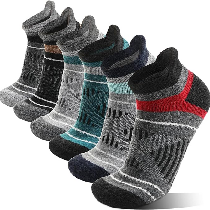 6 Pairs Cushioned Hiking Plantar Socks - Comfort and Support