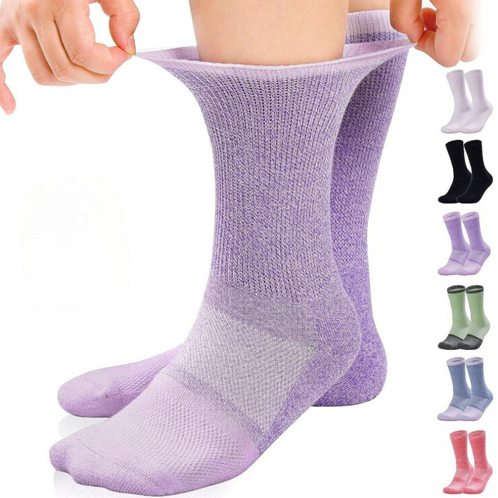 Pack Of 6 Non Binding Comfort Diabetic Socks With Seamless Design