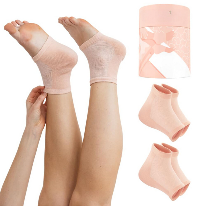 2-Pair Deep Moisture Gel Socks - Hydrating Comfort for Feet