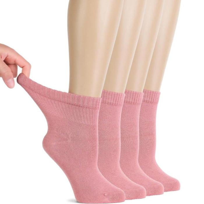 4 Pairs Bamboo Diabetic Socks – Non-Binding and Comfort