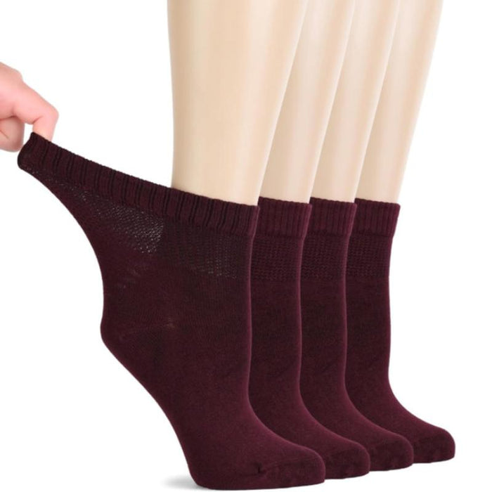 4 Pairs Bamboo Comfy Diabetic Socks