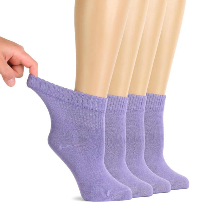 4 Pairs Bamboo Diabetic Socks – Non-Binding and Comfort