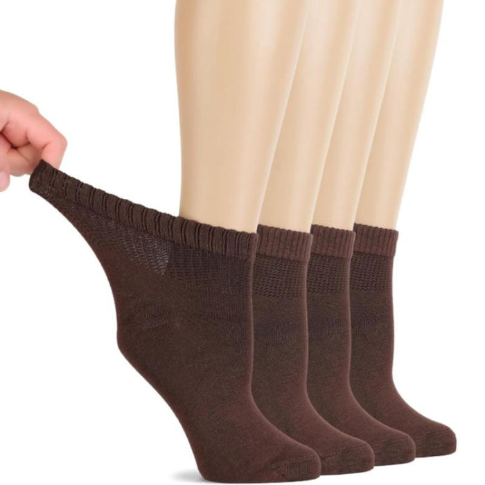 4 Pairs Bamboo Diabetic Socks – Non-Binding and Comfort