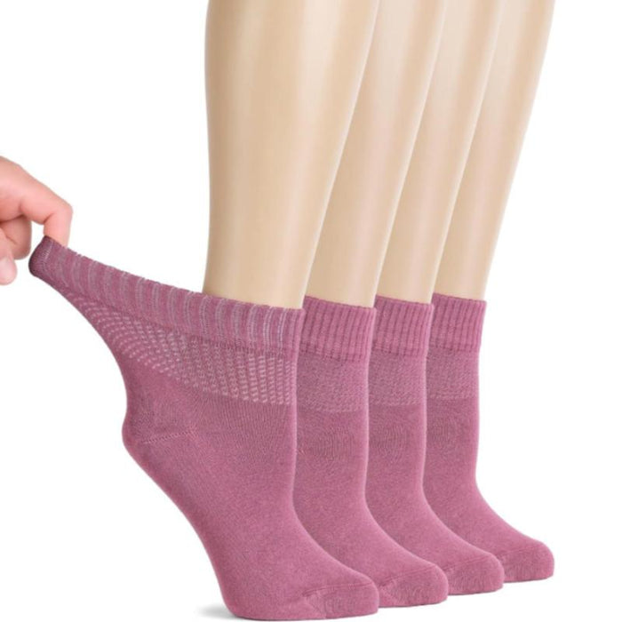 4 Pairs Bamboo Comfy Diabetic Socks